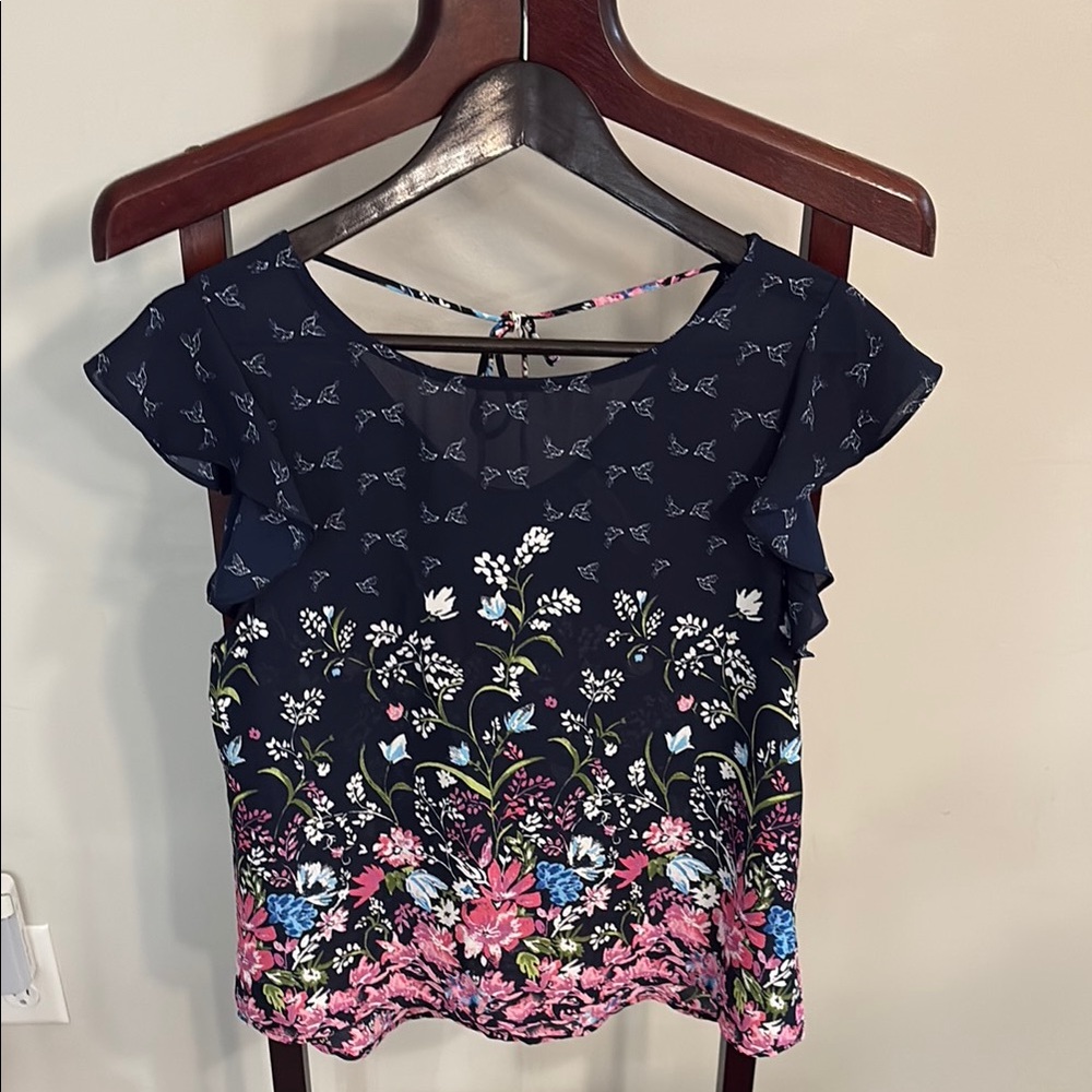 2 for $30 Floral Navy Top